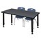 Regency Regency Kee 48 x 24 in. Adjustable Classroom Table- Grey & 2 Andy 12 in. Stack Chairs- Blue MT4824GYAPBK45NV - alternate 1